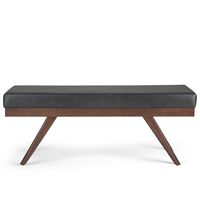 Simpli Home - Chanelle Mid Century Ottoman Bench - Distressed Black - Alternate Views