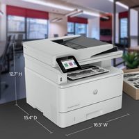 HP - LaserJet Pro MFP 4101fdw AI-Enabled Black-and- All-in-One Laser Printer - White - Alternate Views
