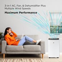 TCL - 450 Sq. Ft. 10,000 BTU 3-in-1 Smart Portable Air Conditioner - White - Alternate Views