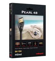 AudioQuest - Pearl 48 16.4' 4K-8K-10K 48Gbps In-Wall Rated HDMI Cable - Black with White Stripes - Alternate Views