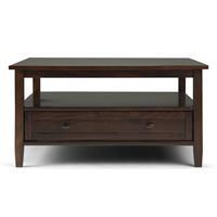 Simpli Home - Warm Shaker Square Coffee Table - Tobacco Brown - Alternate Views