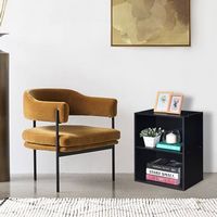 Costway - 2 Tier Open Shelf Night Stand End Table Sofa Side Storage Display Furni - Black - Alternate Views