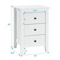 Nightstand End Beside Table Drawers Modern Storage Bedroom Furniture - Alternate Views