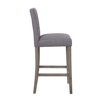 CorLiving - Leila Fabric Square Tufted Bar Height Barstool - Silver Grey - Alternate Views