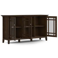 Simpli Home - Bedford Wide Storage Cabinet - Dark Tobacco Brown - Alternate Views