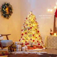 Costway - 4.5 FT Pre-Lit Artificial Christmas Tree with 279 PVC & Pine Needles & PE Tips - Green/... - Alternate Views