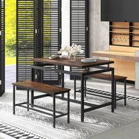 Costway 3 PCS Dining Table Set for 4 w/ 43