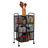 Mind Reader - Cart with Drawers, Laundry Organizer, Utility Cart, Bathroom, Kitchen, Metal Mesh, ... - Alternate Views
