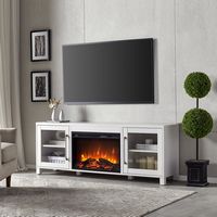 Quincy Log Fireplace TV Stand for TVs up to 75