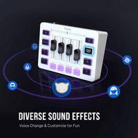 FIFINE USB Audio Interface- RGB Audio Mixer for Gaming, Streaming - White - Alternate Views