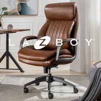 La-Z-Boy - Nova Executive Vegan Leather Office Chair with Air Lumbar Technology - Cognac - Alternate Views