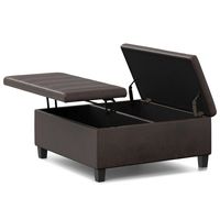 Simpli Home - Ellis Coffee Table Storage Ottoman - Distressed Brown - Alternate Views