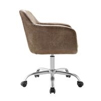 Linon Home Décor - Carvel Faux Leather Height-Adjustable Office Chair - Brown - Alternate Views
