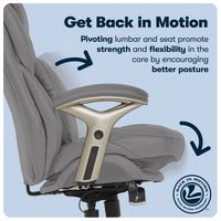 Serta - Upholstered Back in Motion Health & Wellness Manager Office Chair - Bonded Leather - Gray - Alternate Views