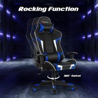 Costway - Racing Massage Gaming Chair with Lumbar Support - Blue + Black - Alternate Views