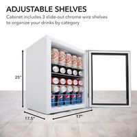 Whynter - 90-Can Beverage Refrigerator - White Cabinet/Stainless Steel Trim - Alternate Views