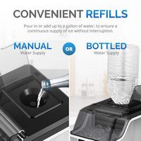 NewAir - 45 lbs. Portable Countertop Clear Ice Maker with FrozenFall Technology - Stainless Steel - Alternate Views