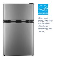 Insignia™ - 3.0 Cu. Ft. Mini Fridge with Top Freezer and ENERGY STAR Certification - Stainless steel - Alternate Views
