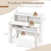 Costway - Computer Desk with Power Outlets and USB Ports - White - Alternate Views