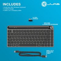 JLab - Epic Mini Advanced Multi-Device Wireless Keyboard - Black - Alternate Views