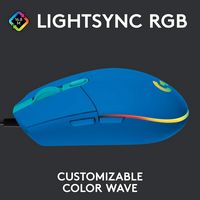 Logitech - G203 LIGHTSYNC Wired Optical Gaming Mouse with 8,000 DPI sensor - Wired - Blue - Alternate Views
