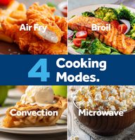 GE - 1.0 Cu. Ft. Convection Countertop Microwave with Air Fry - Stainless Steel - Alternate Views