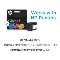 HP - 936 3-Pack Standard Capacity Ink Cartridges - Cyan/Magenta/Yellow - Alternate Views