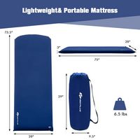Costway - Portable & Lightweight Folding Foam Sleeping Cot for Camping - Blue - Alternate Views