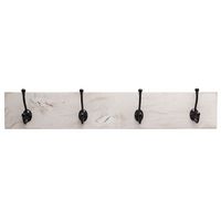 TRINITY - DRAKESTONE | Coat and Towel Rack w/ 4 Double Hooks | - White Wash - Alternate Views