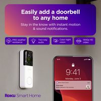 Roku - Smart Home Wire-free Video Doorbell & Chime with Motion & Sound Detection, Remote Monitori... - Alternate Views