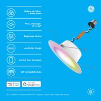 Cync - Reveal Smart LED Recessed Downlights, Color Changing, 6in, 1pk - Full Color - Alternate Views