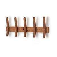 TRINITY - DRAKESTONE | Mid-Century Coat Rack w/ 5 Wooden Hooks | - Walnut - Alternate Views