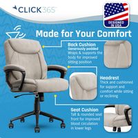 Click365 - Transform 1.0 Upholstered Desk Office Chair - Fabric - Beige - Alternate Views