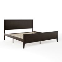 Martha Stewart - Corbin Wooden King Size Platform Bed with Headboard and Footboard in Dark Brown ... - Alternate Views