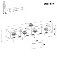 Bestier Mid-Century Modern TV Stand for TVs up to 75