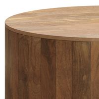 Simpli Home - Millbury solid mango wood 36 inch wide round modern industrial drum coffee table in... - Alternate Views
