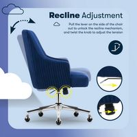 Serta - Scarlett Stylish Mid-Century Modern Soft Velvet Upholstered Home Office Chair - Midnight ... - Alternate Views