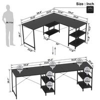 Bestier 59inch L Shaped Desk with Shelves Home Office Gaming Computer Desk - black - Alternate Views