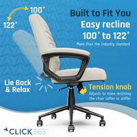 Click365 - Transform 3.0 Extra Comfort Ergonomic Mid-Back Desk Chair - White - Alternate Views