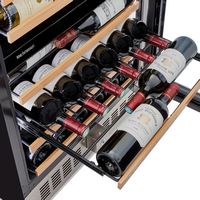 Wine Enthusiast - SommSeries2 46 Bottle Dual Zone with VinoView Display Shelving - Stainless Steel - Alternate Views