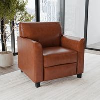 Alamont Home - Hercules Diplomat Contemporary Leather/Faux Leather Reception Chair - Cognac - Alternate Views