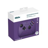 8BitDo - Ultimate 2.4G Wireless Controller with Dock and Hall Effect Joysticks - Purple - Alternate Views