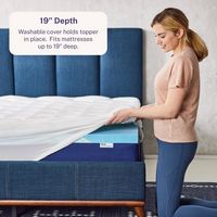 Sleep Innovations - Cooling Comfort Gel Memory Foam Dual Layer Mattress Topper, 4 inch, Pillow To... - Alternate Views