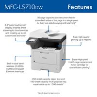 Brother - MFC-L5710DW Wireless Black-and-White All-in-One Laser Printer with Networking and Duple... - Alternate Views