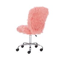 Linon Home Décor - Larabee Plush Faux Fur Adjustable Office Chair With Chrome Base - Blush Pink - Alternate Views