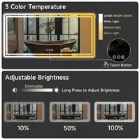 LOVMOR - 40 x 32 Inches Tempered Glass LED Bathroom Mirror with Anti-Fog & 3-Color Dimmable Light... - Alternate Views