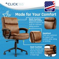 Click365 - Transform 2.0 Extra Comfort Ergonomic Mid-Back Desk Chair - Cognac - Alternate Views