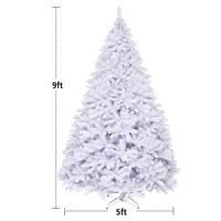 Costway - 9Ft Hinged Artificial Christmas Tree Pine Tree 2132 Tips Metal - White - Alternate Views