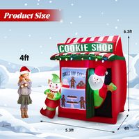 Costway - 6.3 FT Inflatable Gingerbread Cookie Shop with Santa Clause Christmas Decoration - Mult... - Alternate Views
