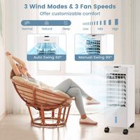 Costway Evaporative Air Cooler Fan Portable Oscillating Swamp with 3 Speeds Modes Remote - White - Alternate Views